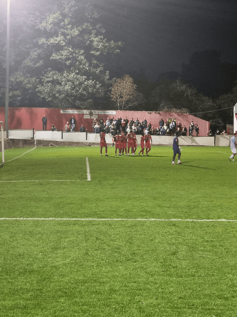 Welling celebrating their opener on the night